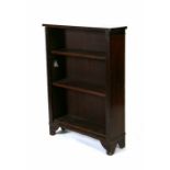 A mahogany open bookcase, 77cms wide.Condition ReportHeight 107cm, depth 23cm, shelf 19cm. Beading