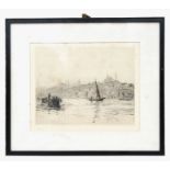 William Lionel Wyllie RA (British 1851-1931) - Constantinople - artist's proof etching, signed in