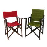 A pair of stained beech directors chairs (2).