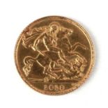A George V 1913 gold half sovereign.