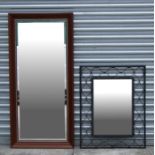 Two modern wall mirrors, the largest 63 by 133cms overall (2).