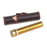 A 19th century lacquered brass John Browning Spectroscope, in original cardboard tube box, 10cms