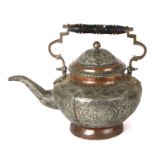 A Persian tinned copper kettle, 26cms high.