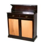 A Regency rosewood chiffonier, the superstructure with scrolling supports above a single frieze