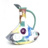 A large Paul Jackson Studio pottery jug with multi-colour abstract design, signed & dated '15 to the