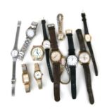 A group of gentleman's and ladies vintage wristwatches.