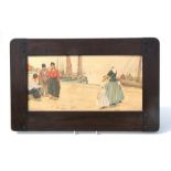 A Liberty rectangular wooden picture frame with peg construction, 53cms wide.