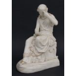 A Victorian Copeland Parian figure depicting a classical lady, designed by W C Marshall, with parcel