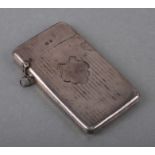 A George V silver visiting card case, Birmingham 1916, 4.8g, 8.5cms high.