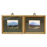 Late 19th century Victorian school - a pair of moorland scenes, watercolour heightened with