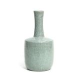 A Chinese celadon crackle glaze mallet form vase, 24cms high.