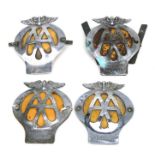 Four Automobile Association (AA) members badges (4).