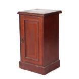 An Edwardian inlaid mahogany pot cupboard 41cm wide.