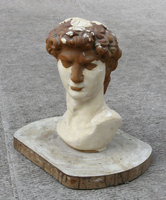 A classical bust depicting David, 44cms high.