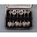 A boxed set of Chinese silver teaspoons.