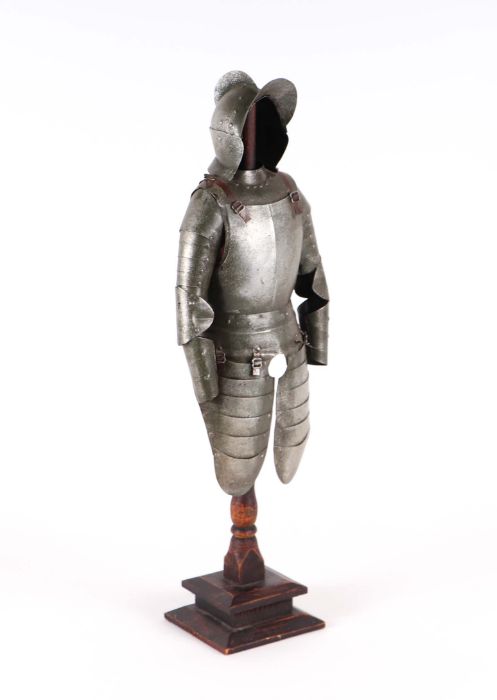 A miniature suite of 16th Century style German armour mounted on a stand, 56cm high - Image 2 of 3