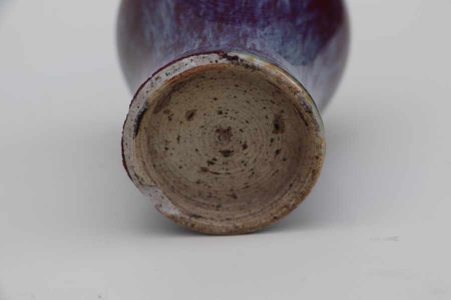 A Chinese Jun ware Meiping vase, 15cm high. Condition ReportSmall losses and chip to the glaze to - Image 6 of 8