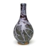 A Chinese marble glazed bottle vase, 17cms high.