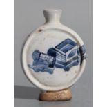 A Chinese blue & white snuff bottle, 8cms high.