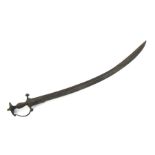 A Persian / Iranian Talwar sword with curved steel blade, 86cms long.Condition ReportThe blade is