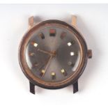 A vintage Oris gold capped gentleman's wristwatch, the silvered dial with baton indices, fitted with