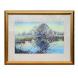 Clare Goodman (modern British) - The River Otter, Otter St Mary, Devon - watercolour, signed lower