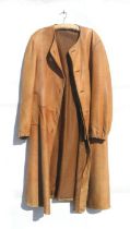 An early 20th century kid leather full length driving coat; together with a pair of leather