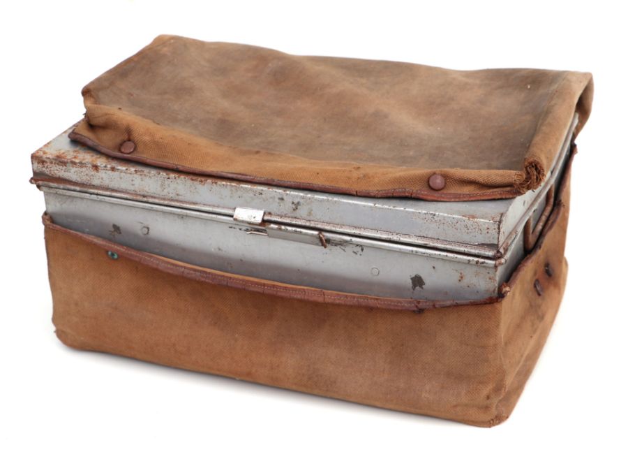 An early 20th century aluminium four-person picnic trunk with partial fitted interior including a - Image 3 of 3