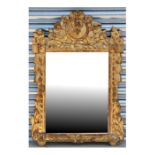 A 19th century carved giltwood wall mirror, overall 54 by 81cms.Condition ReportThe plate size is