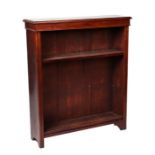 A late 19th century mahogany open bookcase, 91cms wide.