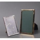 A silver gilt strut photo frame, Birmingham 1967, overall 11.5 by 18cms; together with a silver