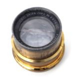 A Carl Zeiss Jena no. 09560 brass camera lens Planar 1:38.Condition ReportThe ring does turn but