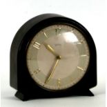 A mid century Smiths mantle clock in a Bakelite case, 19cms wide.