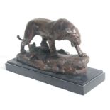 After Charles Valton (1851-1918) a bronze group depicting a lioness and her cubs, signed 'C Valton',