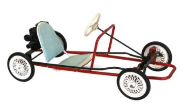 A mid 20th century child's pedal car, 111cms long.