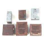 Six Rolls-Royce printing blocks, the largest 5cms wide (6).