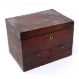 A Georgian mahogany box, the lift top above two short and one long drawer, 33cm wide.
