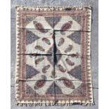 An early to mid 20th century Iranian Esfahan traditional cotton hand printed wall hanging, 100 by