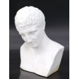 After the antique. A plaster finish mounded plastic bust of David, 49cms high.