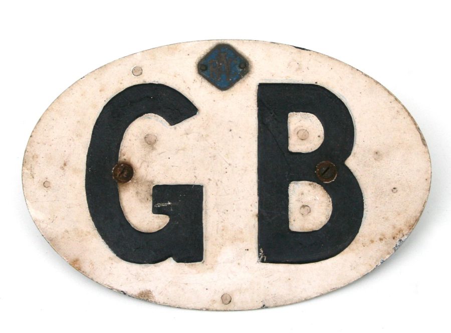 A late 1950's / early 1960's RAC 'GB' aluminium badge, 18cms wide.