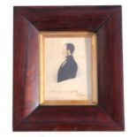 Victorian school - a portrait miniature of a gentleman, dated 1847, glazed and in a wide rosewood