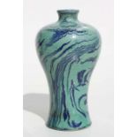 A Chinese marbled green and blue glaze meiping vase, 15cm high Condition ReportThere are a couple of