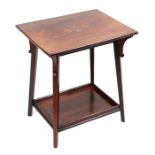 A late Victorian Aesthetic Period rosewood two-tier occasional table with inlaid decoration and