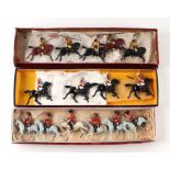 A Britains 9th Queen's Royal Lancers set, no. 28; together with two other sets, Union Cavalry,