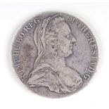 A 1780 Maria Theresia Austria 1 Thaler silver coin.