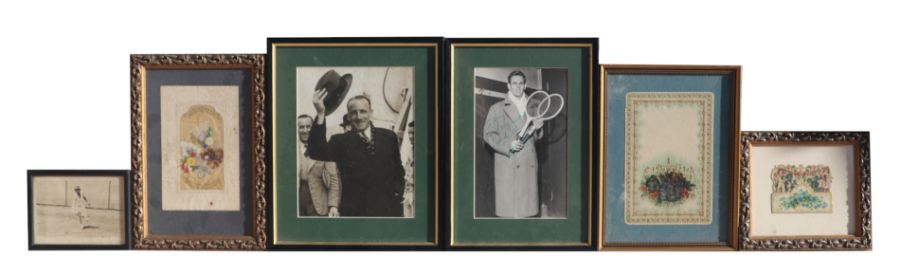 A group of signed black and white sporting photographs, Don Bradman, jack Turner and Helen Wills - Image 3 of 6