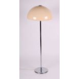 A Modernist mid century style chrome standard lamp, approx 126cms high.