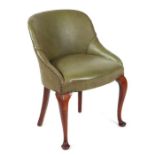 A Regency style tub chair on cabriole front legs.