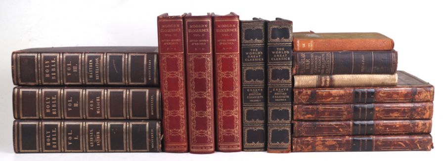 A quantity of leather bound and other volumes.