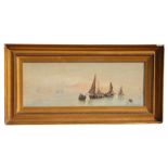 Charles H Scott - Seascape with Fishing Boats - oil on panel, signed, lower right, framed &